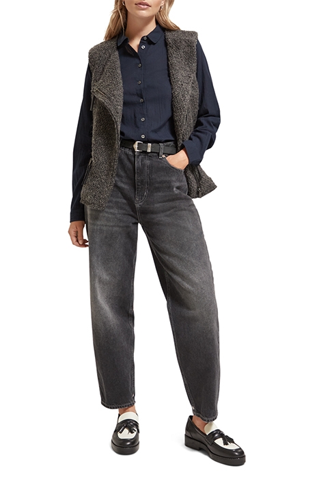 BOUCLE BIKER GILET CHARCOAL MELANGE 6