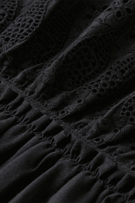MIDI BRODERIE DRESS BLACK 7