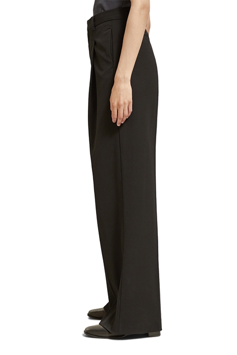 ROSE - PLEATED HIGH RISE WIDE LEG GABARDINE PANT EVENING BLA 6