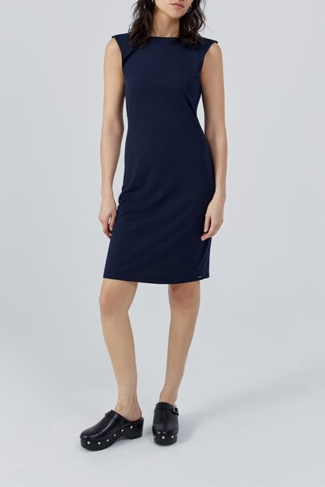 BLUE BACKLESS DRESS WITH BRAID 1