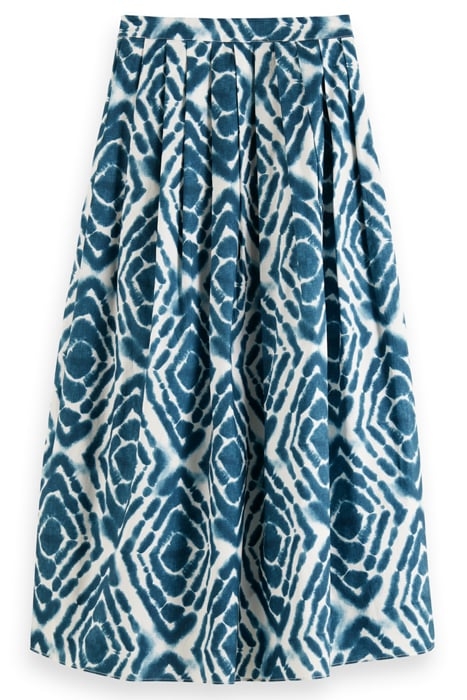 PRINTED SKIRT WITH PLEATS DISCO TIE DYE BOTTLE GREEN 5