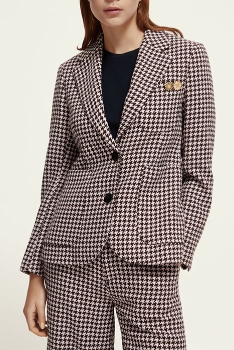 HOUNDSTOOTH SINGLE BREASTED BLAZER HOUNDSTOOTH PINK CLOUD 1