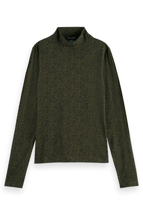 ALL OVER PRINTED MOCKNECK LONG SLEEVED SHIRT LEOPARD SPOT GR 4