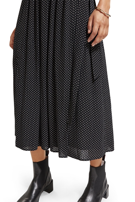 MIDI WRAP DRESS POLKA EVENING BLACK 8