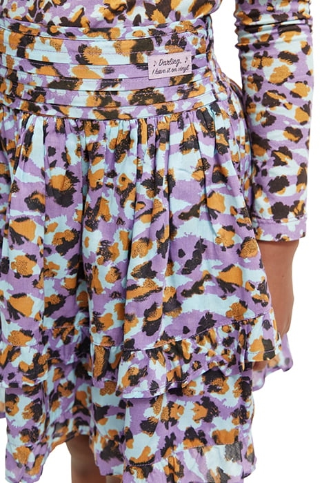 ALL-OVER PRINTED MINI SKIRT FLORAL LEOPARD PURPLE 7