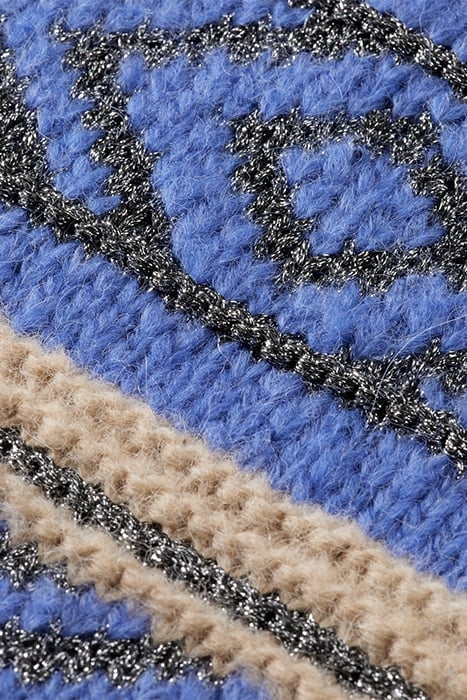 METALLIC FAIR ISLE PULLOVER DUTCH BLUE 8