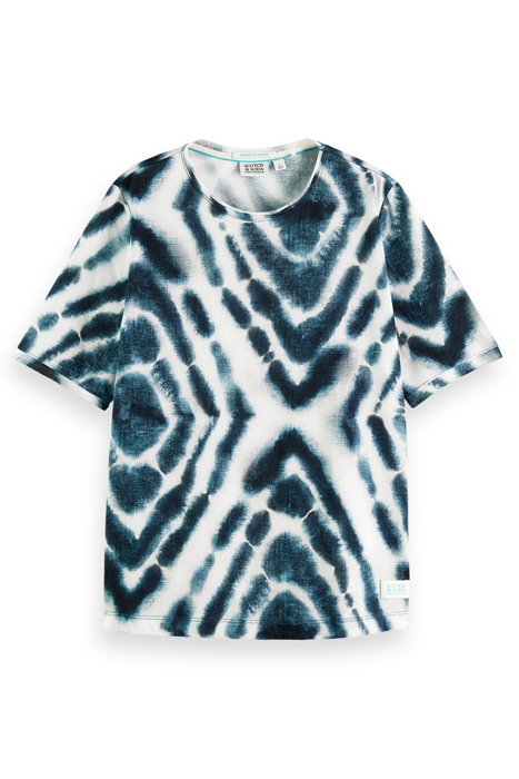 BATIK PRINT RELAXED FIT T-SHIRT DISCO TIE DYE BOTTLE GREEN 4