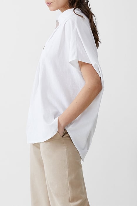 S/S LINEN BLEND POPOVER WHITE 3