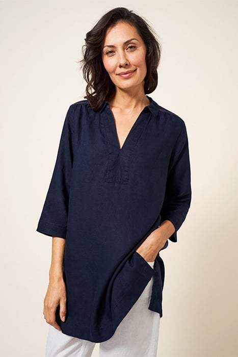 BLAIRE LINEN TUNIC DARK NAVY 1
