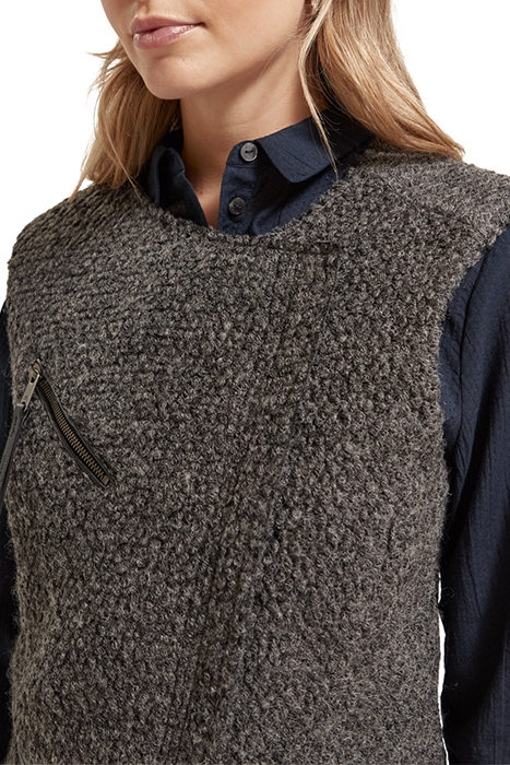 BOUCLE BIKER GILET CHARCOAL MELANGE 7