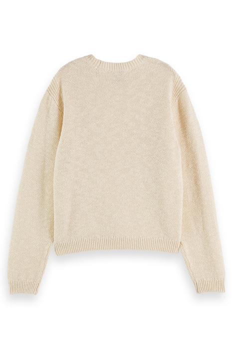 METALLIC STITCH PULLOVER ECRU 5