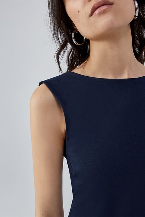 BLUE BACKLESS DRESS WITH BRAID 5