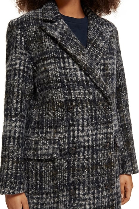 DOUBLE BREASTED COAT IN A BLUE CHECK NIGHT 7
