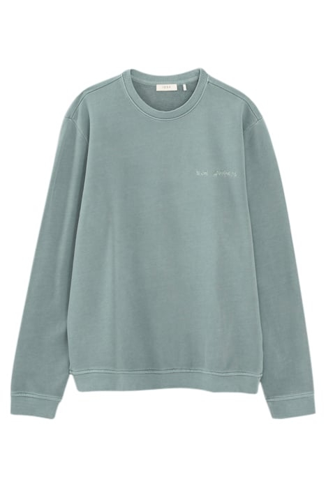 AQUA SWEATSHIRT WITH EMBROIDERED CHEST 4