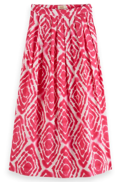 PRINTED SKIRT WITH PLEATS DISCO TIE DYE POP PINK 4