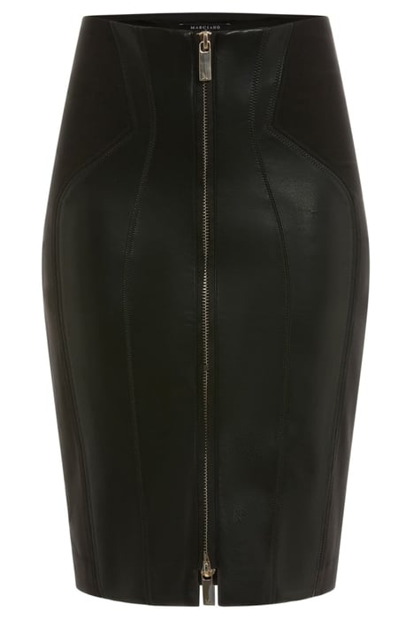 MARCIANO BY GUESS ROSE SKIRT JET LEATHER BLACK 4