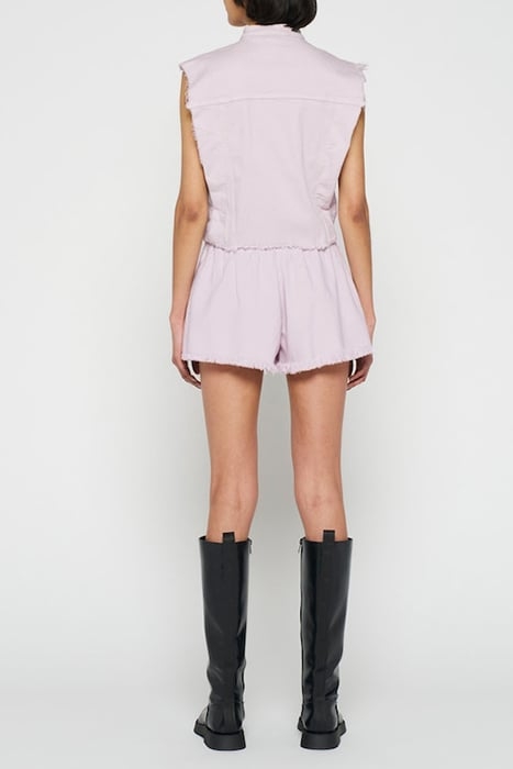 CROPPED TWILL GILET PALE LILAC 3
