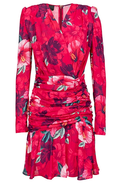 ACCIGLIATO ABITO CREPE DE CHIN FUCHSIA/PINK MULTI-COLOUR 1