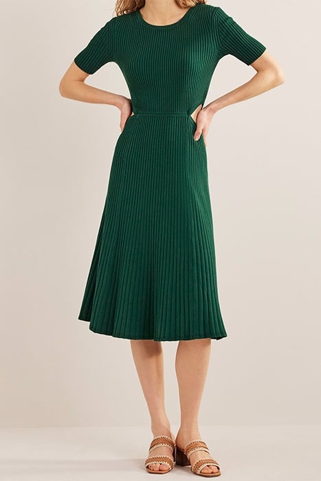 CUT OUT KNITTED MIDI DRESS EMERALD NIGHT 1