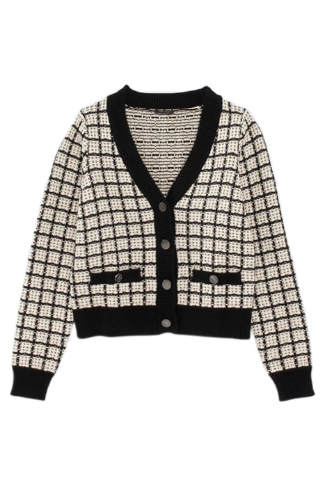 LONG-SLEEVED ECRU CARDIGAN OFF-WHITE 1