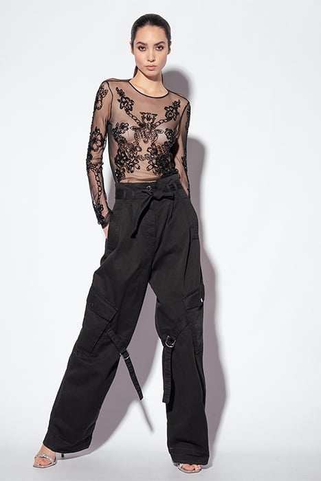 MOSCARDINO PANTALONE GABARDINA BLACK 1