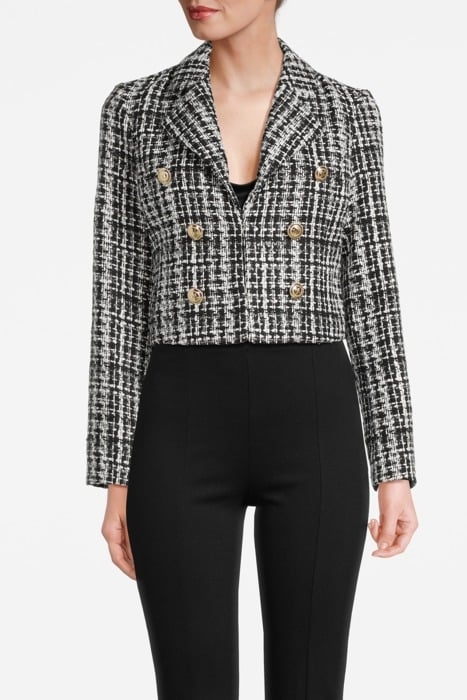 MEGAN SHORT JACKET CHECK BLACK AND BLAZER WHIT 1