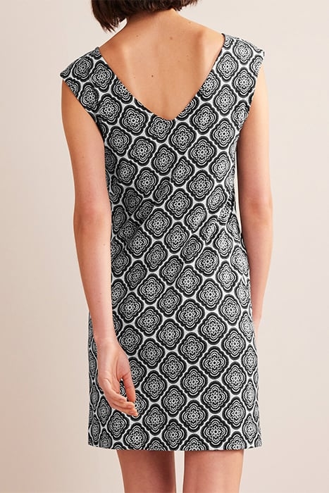 SLEEVELESS JERSEY SHIFT DRESS BLACK, BOTANIC BLUSH 5