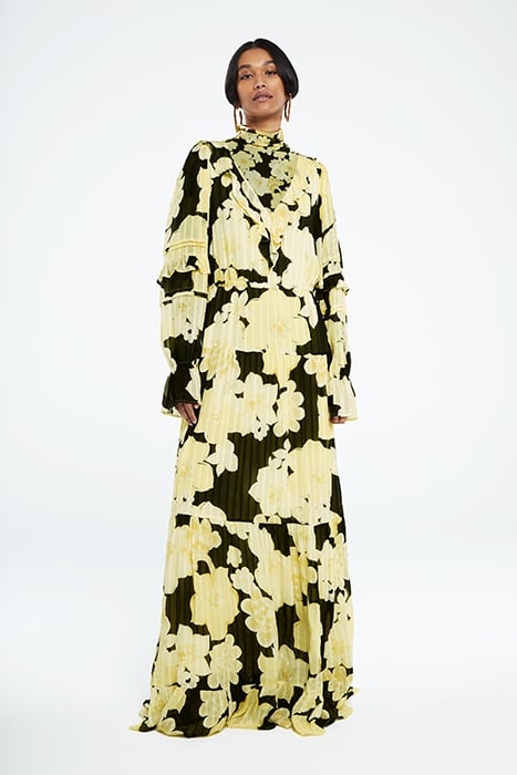 BRIGITTE DRESS BLACK/LEMON SORBET 1