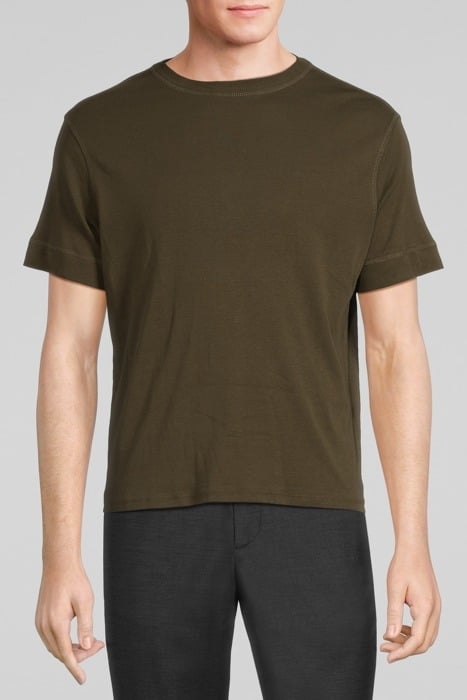KHAKI COTTON ROUND NECK T-SHIRT KHAKI 1