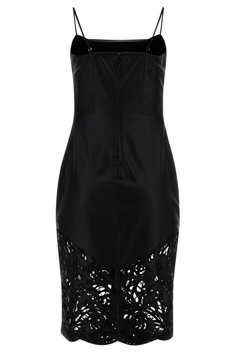 SOLANGE DRESS JET BLACK LEATHER 5