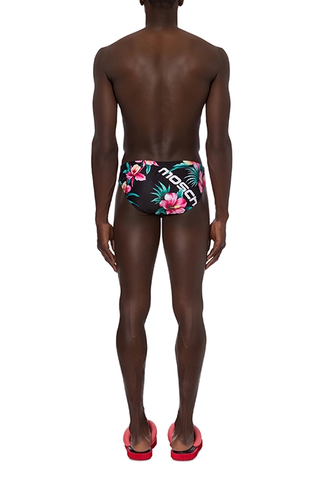 HIBISCUS PRINT SWIM BRIEFS BLACK 2