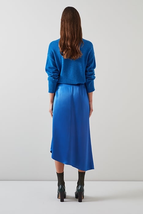 SK ZOE - SATIN DRAPE SKIR BLUE 3