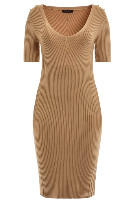 ALICE SS V NECK SWEA NUDE SAND 1
