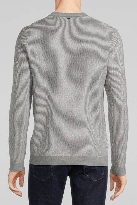 GREY WAFFLE KNIT SWEATER GREY 2
