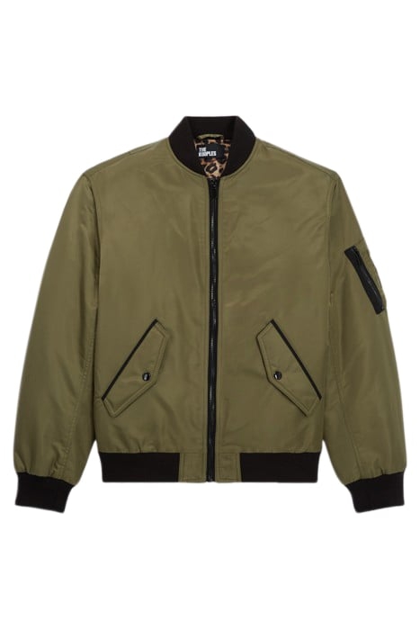 BOMBERS SHAPED JACKET WITH RIBBED EDGES KAKI 5