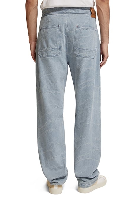 THE VERVE WORKWEAR PANT INDIGO WAVE JACQUARD INDIGO WAVE JAC 2