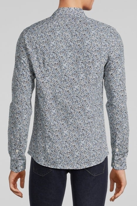 NAVY ORGANIC MICRO-FLOWER PRINT SLIM SHIRT NAVY 2