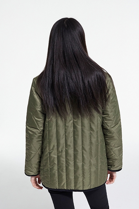 REVERSIBLE FAUX FUR AND NYLON JACKET ALGUE 2