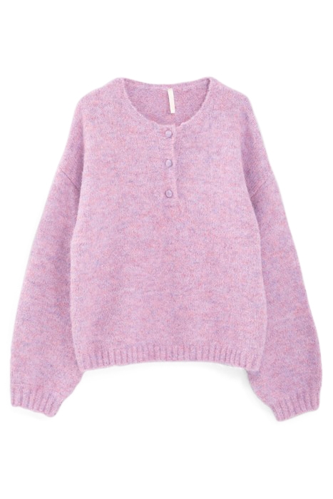 VIOLET MARL KNIT SWEATER WITH BUTTONED NECK 3