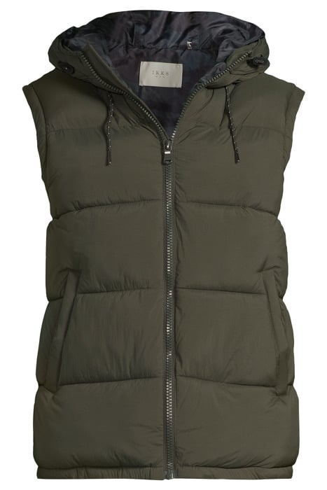 KHAKI HOODED BODYWARMER KHAKI 3