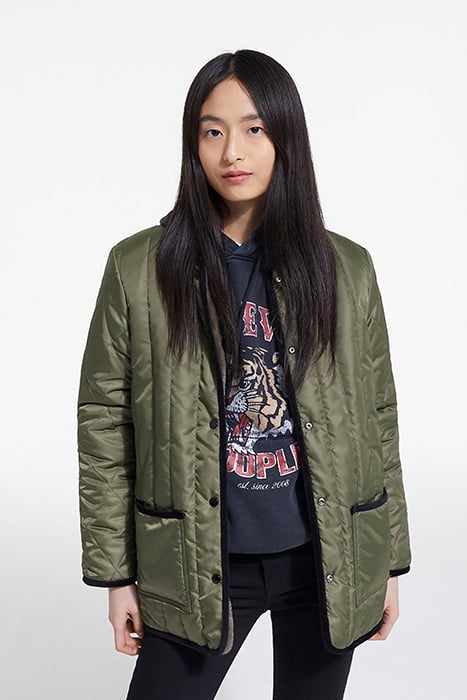 REVERSIBLE FAUX FUR AND NYLON JACKET ALGUE 1