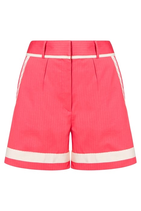 SARTORIAL DETAILS HERRINGBONE COTTON SHORTS PINK 3