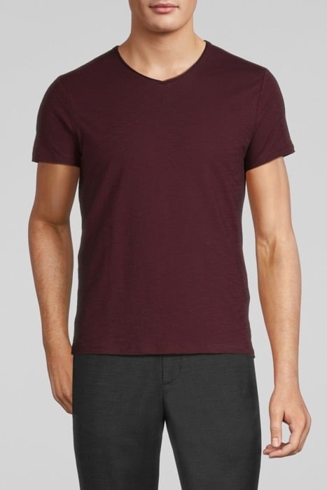BURGUNDY ESSENTIAL V-NECK T-SHIRT BURGUNDY 1