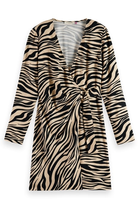 MINI WRAP DRESS WITH DRAPE DETAIL TIGER 1