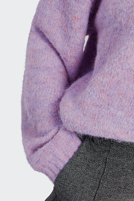 VIOLET MARL KNIT SWEATER WITH BUTTONED NECK 6