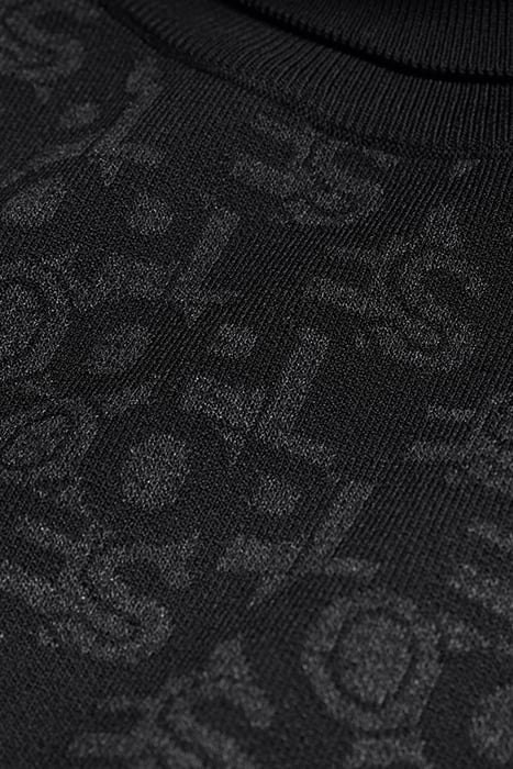 MOCK NECK SWEATER IN ALL OVER LOGO JACQUARD BLACK DARK GREY 7