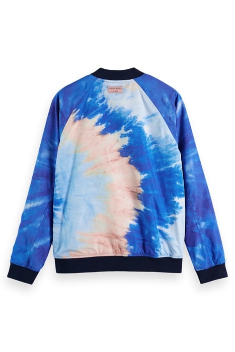 PRINTED REVERSIBLE BOMBER JACKET PINK/ BLUE TIE DYE 2