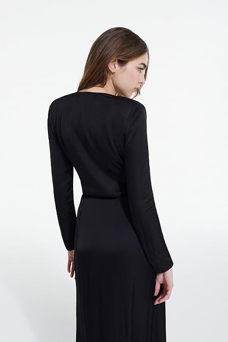 LONG DRESS WITH LONG SLEEVES NECKLINE BLACK 5
