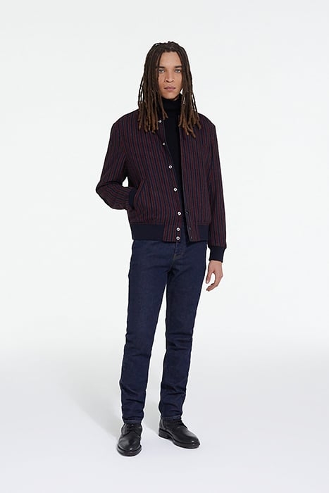 ELBOW STRIPED SUEDE JACKET BORDEAUX / NAVY 3