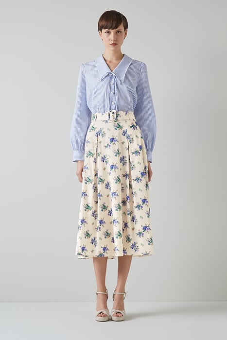 SK ELODIE BELTED SKIRT CREAM 1